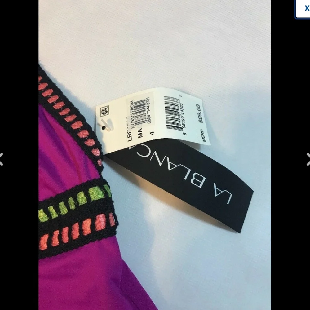 NWT La Blanca Threading Along Tankini Top in Magenta [SZ 4 US ]‎